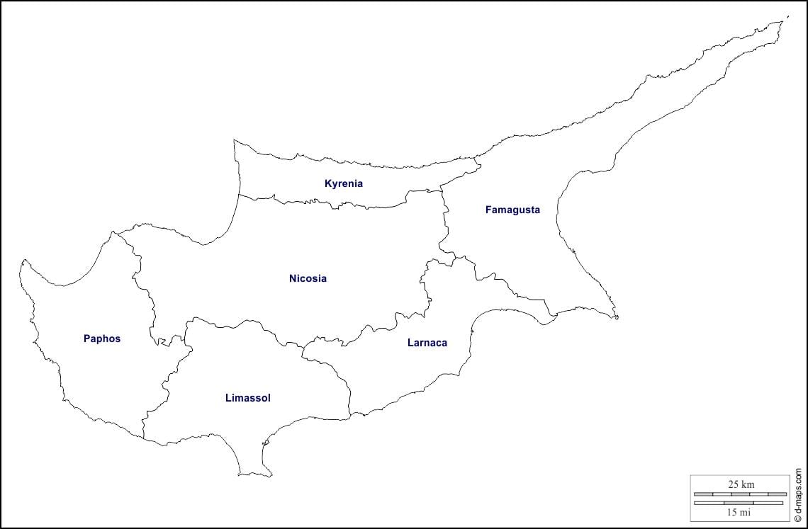 Карта Кіпра контур