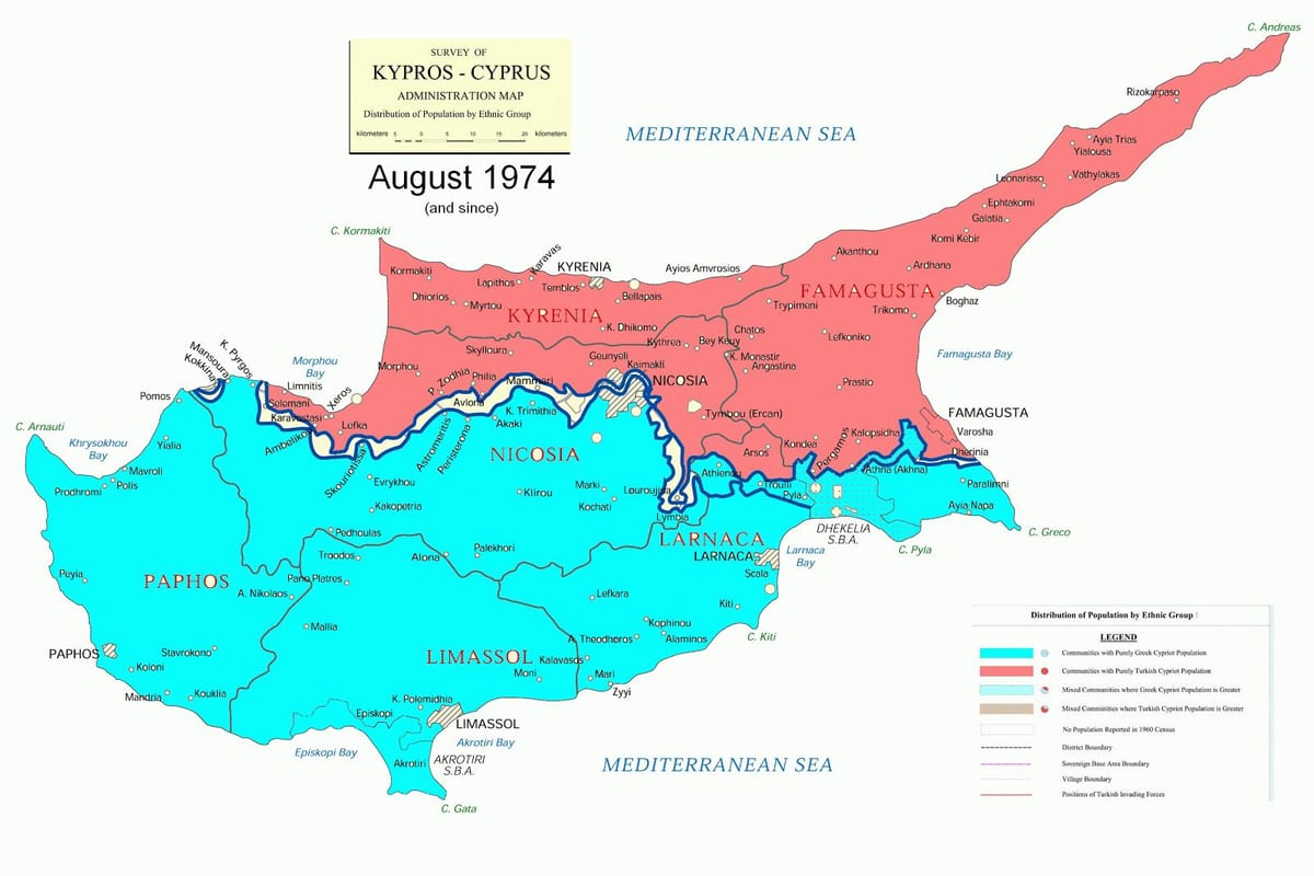 Карта Кіпра аддзела