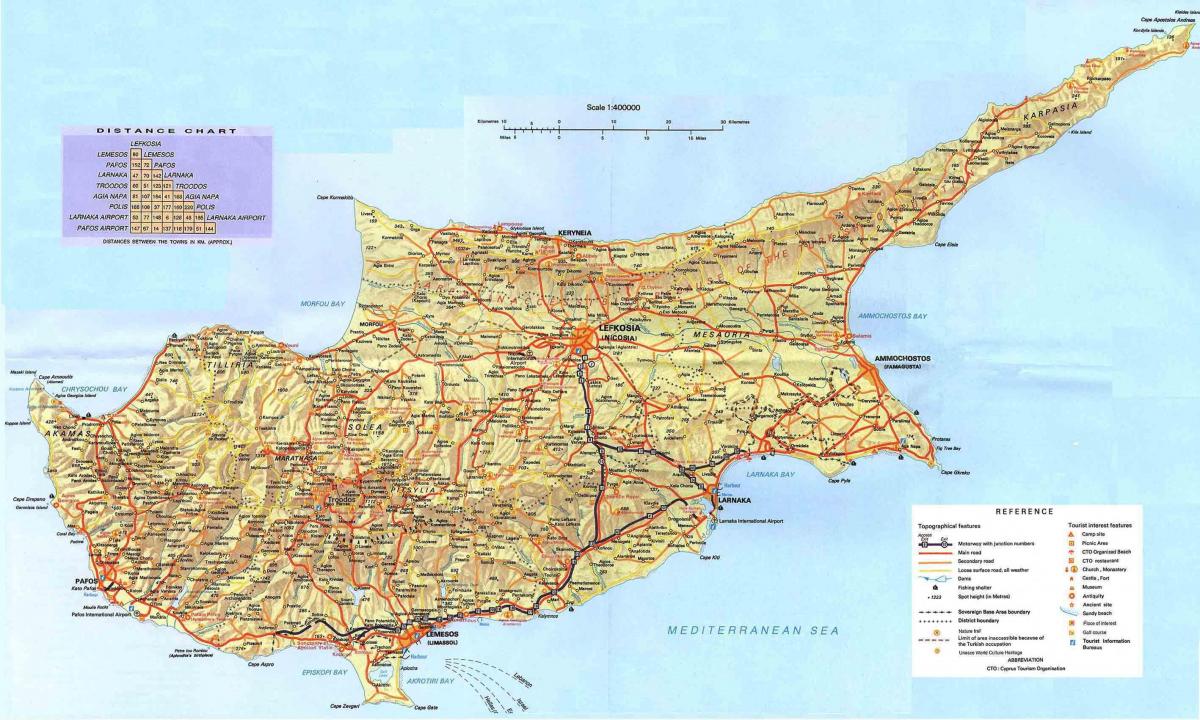 карта Кіпра курорты