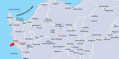 Карта Корал Бэй Кіпр