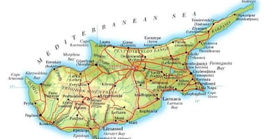 Карта лапта Паўночны Кіпр