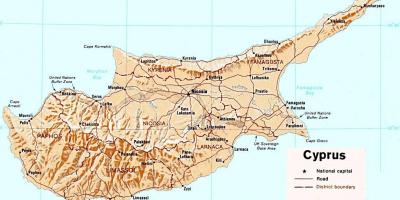 Падрабязная карта выспы Кіпр 