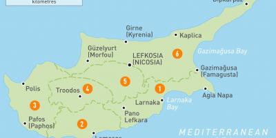 Карта Кіпра краіны